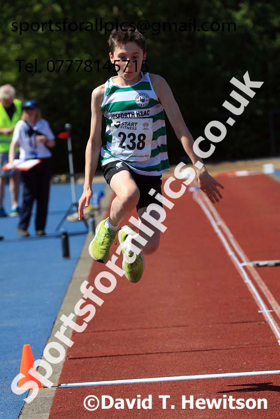 Boys under-15s triple jump, 2025 North Eastern Track and Field Champs., Shildon, County Durham. Photo: David T. Hewitson/Sports for All Pics